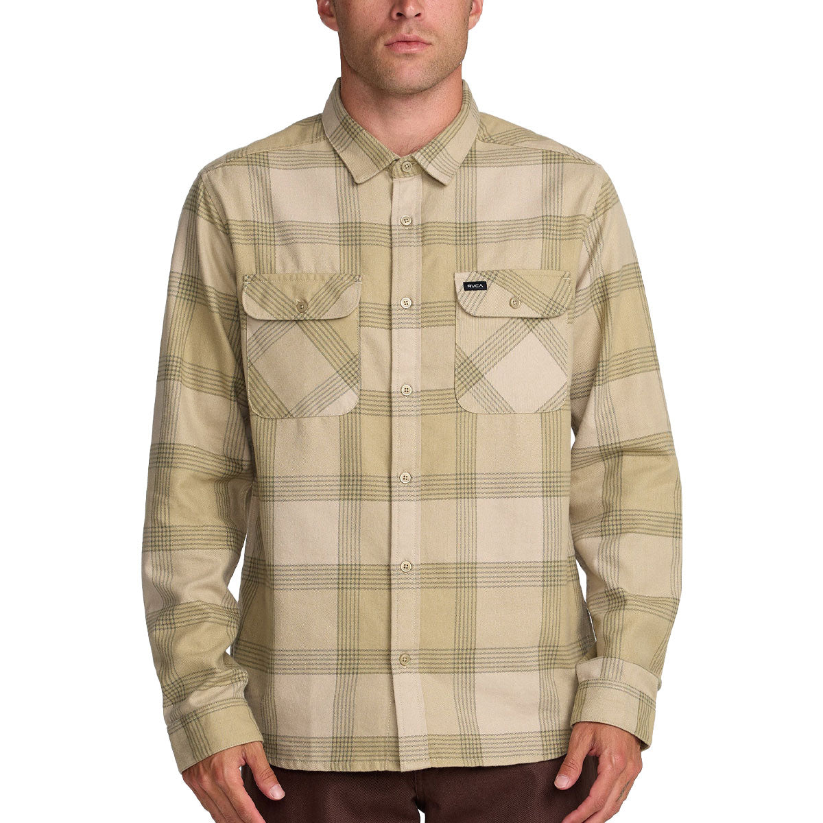 RVCA Thatll Work Flannel Shirt - Light Khaki image 1
