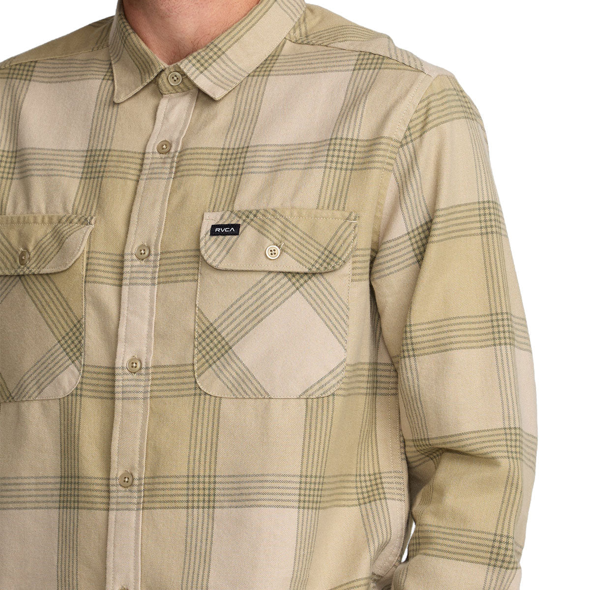 RVCA Thatll Work Flannel Shirt - Light Khaki image 3