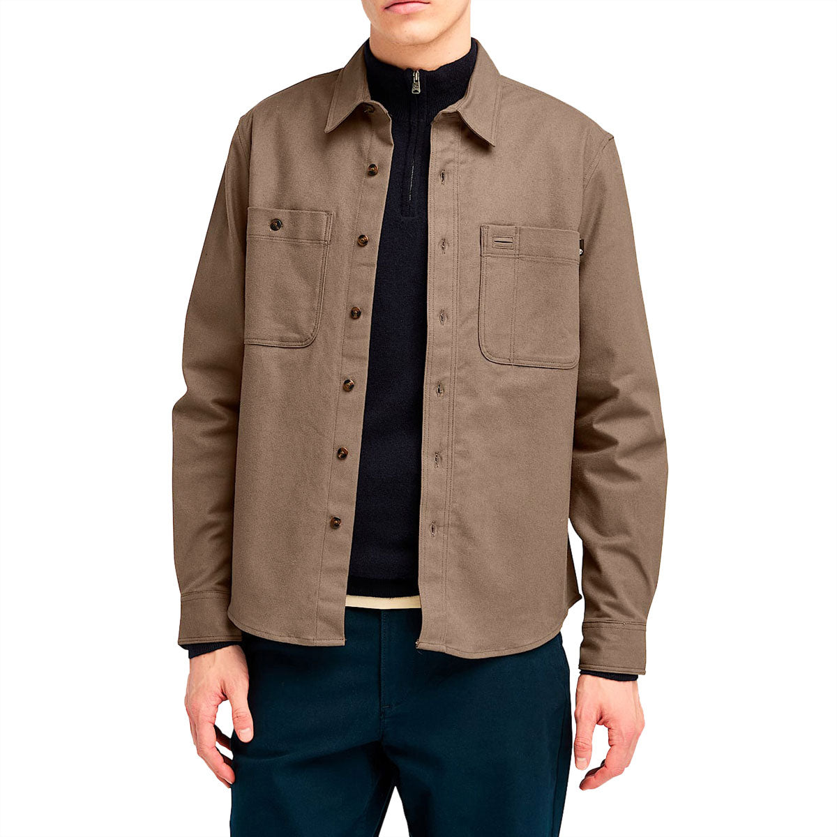 Timberland Brushed Twill Overshirt Jacket - Chocolate Chip image 1