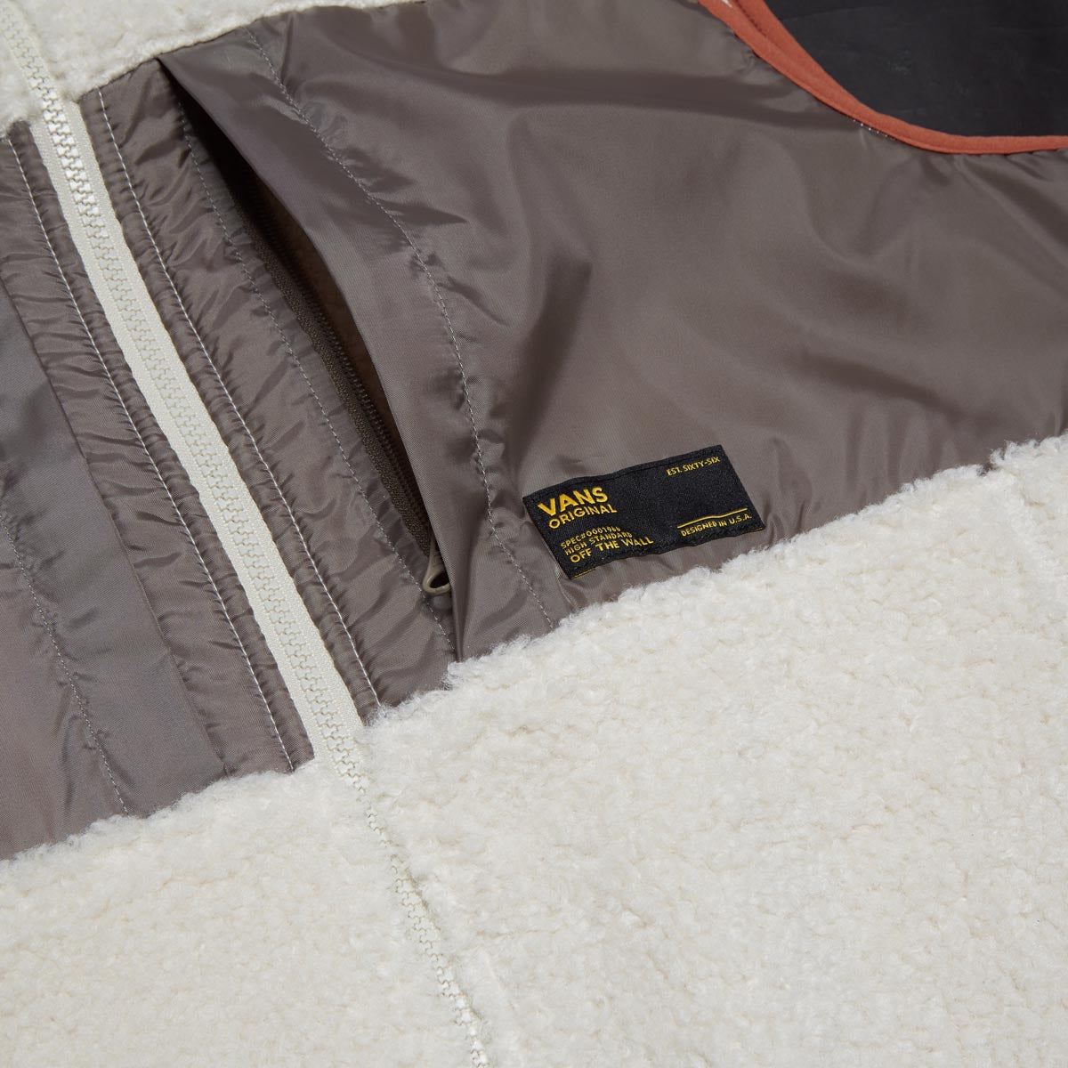 Vans Trevor Sherpa Fleece Vest - Oatmeal/Bungee Cord image 3