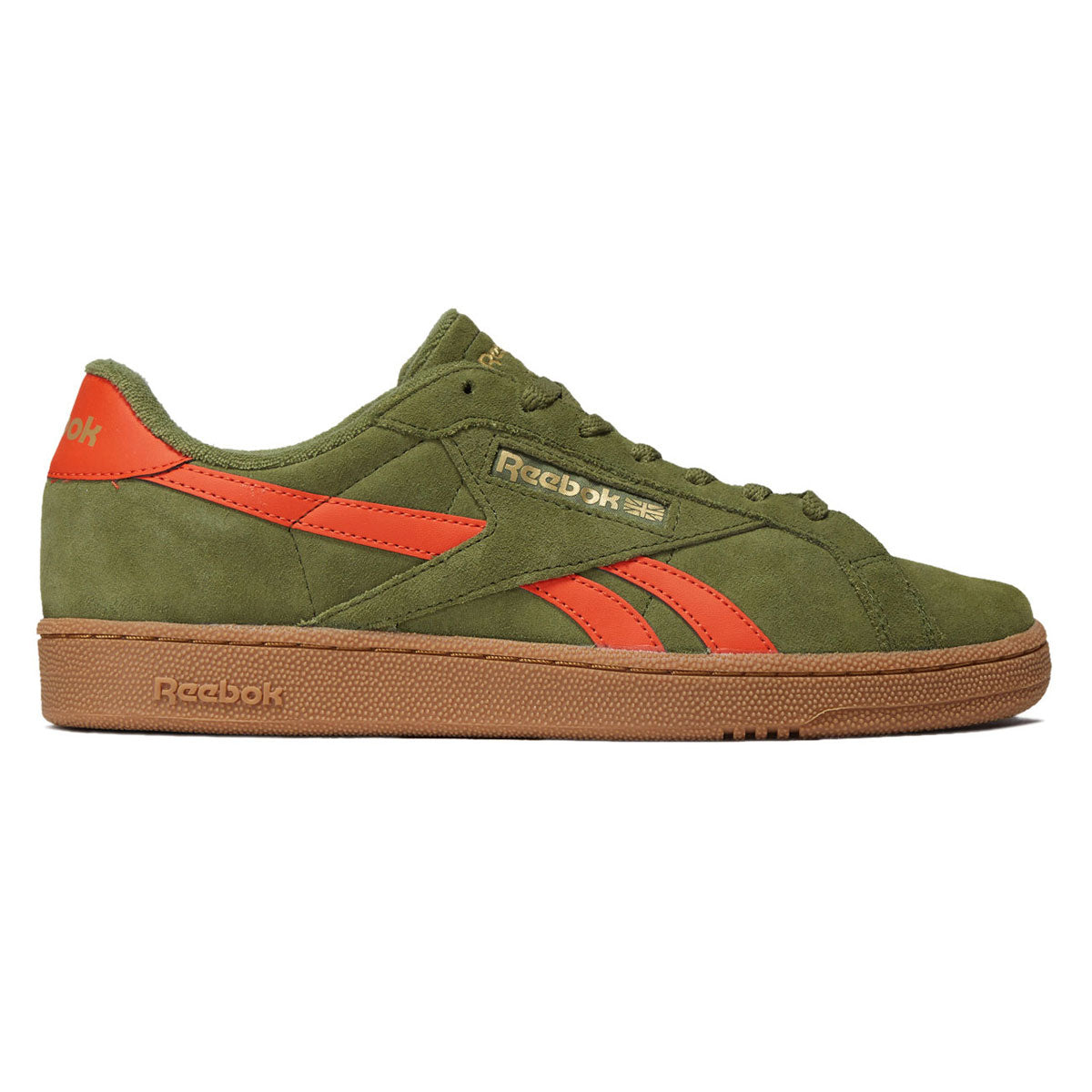 Reebok Club C Grounds UK Shoes - Deep Olive/Pump Orange/Gum image 1