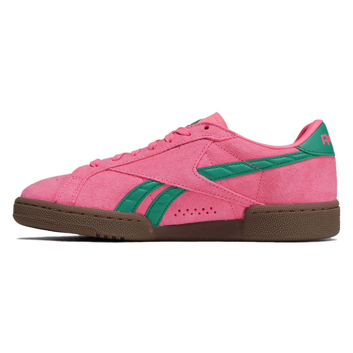 Reebok Womens Club C Grounds UK Shoes - Atomic Pink/Upgrade Green/Gum image 2