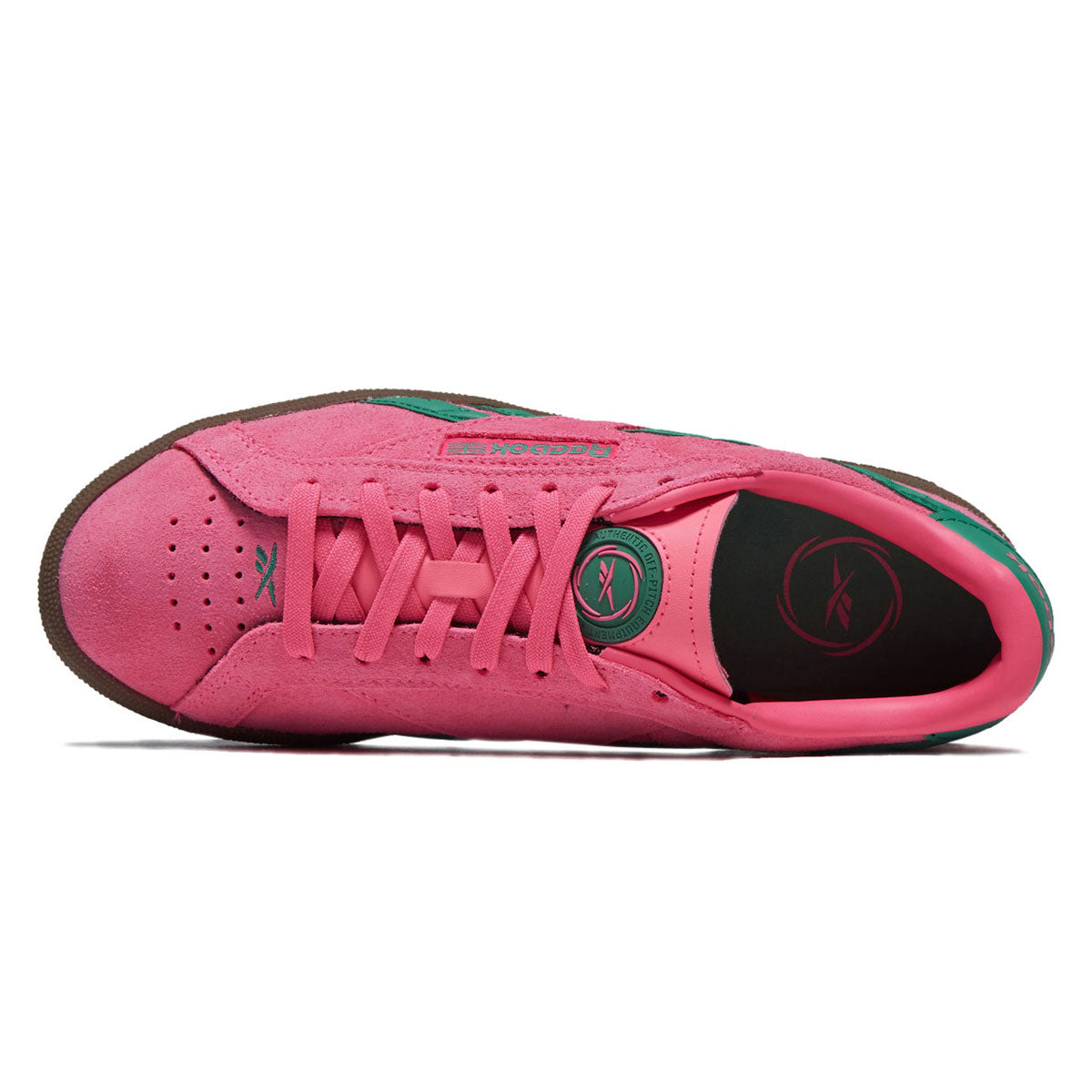 Reebok Womens Club C Grounds UK Shoes - Atomic Pink/Upgrade Green/Gum image 3