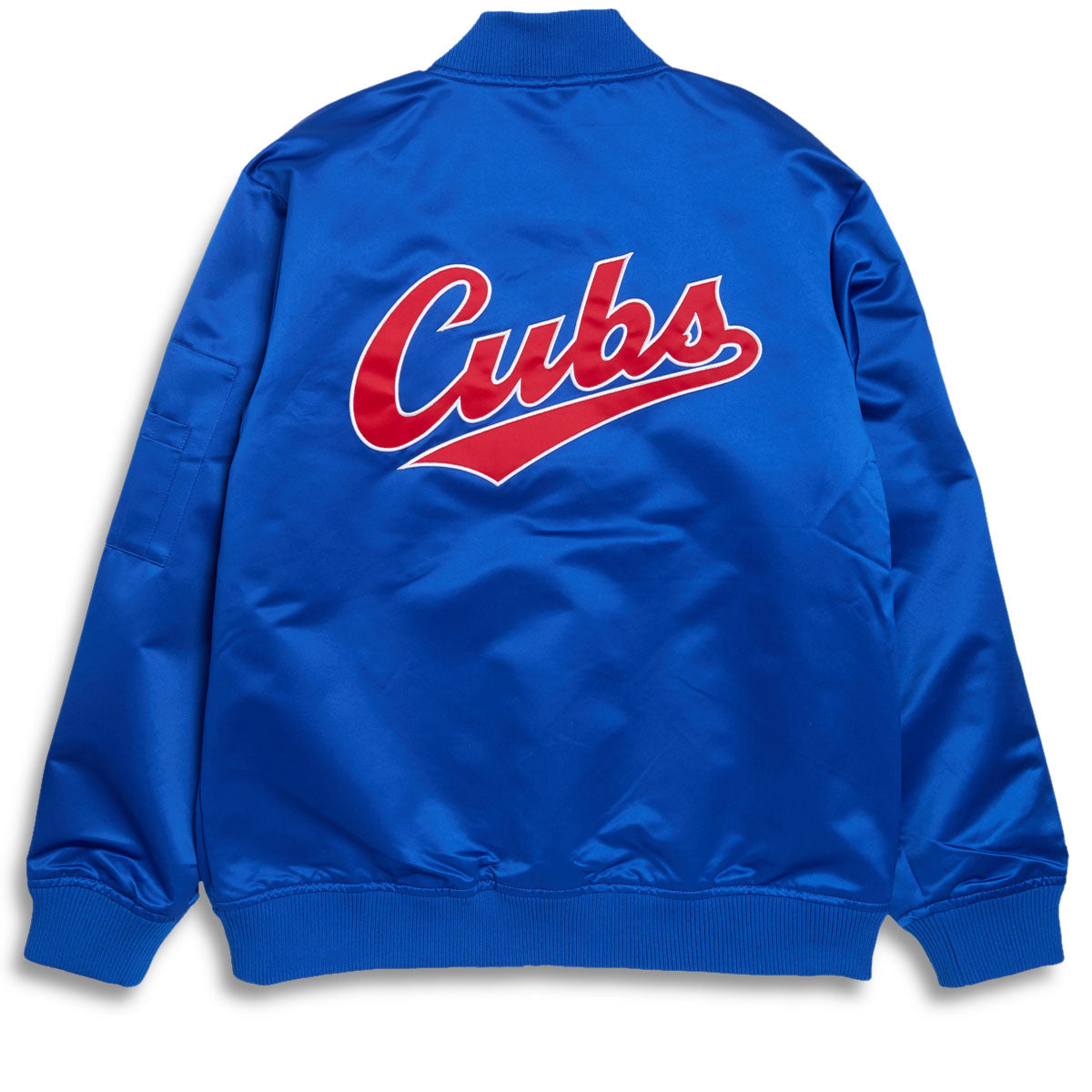 Mitchell & Ness x MLB Cubs Vintage Logo Satin Bomber Jacket - Royal image 2