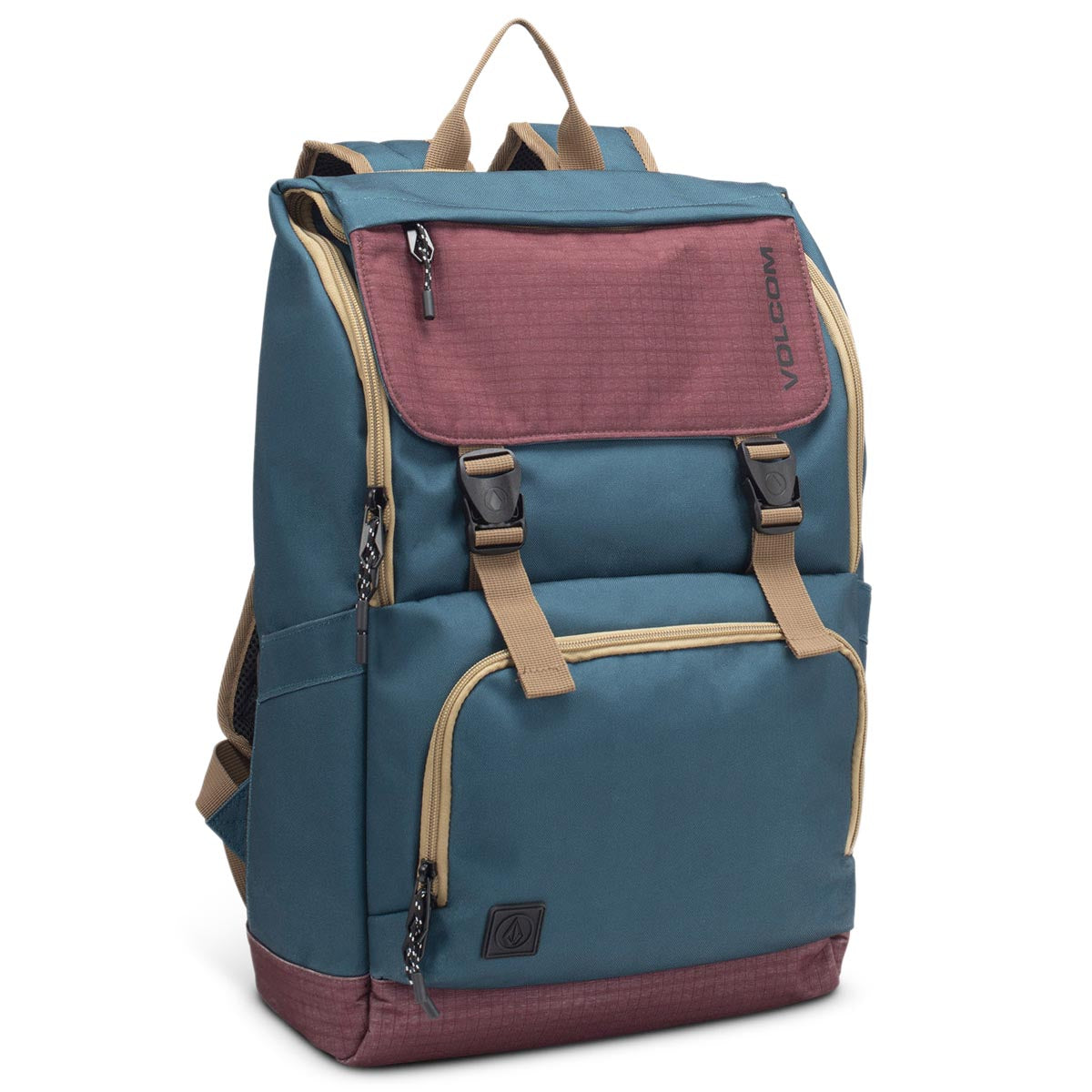 Volcom Charter Fold-over Backpack - Blue/Maroon image 1