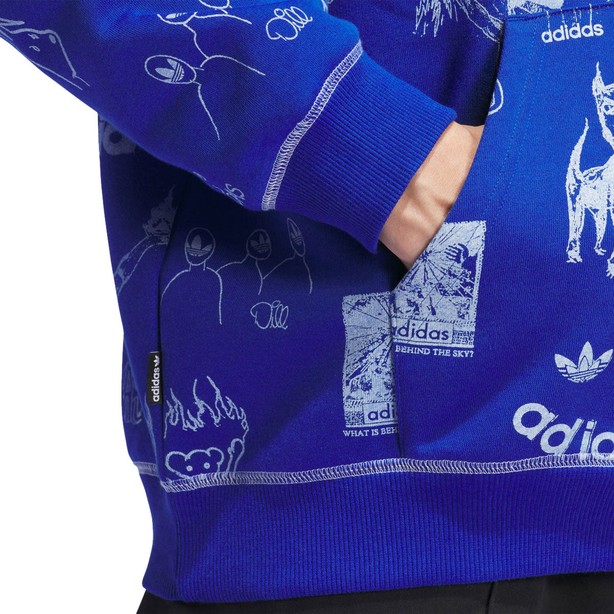 Adidas Dill Print Hoodie - Royal Blue/White image 4