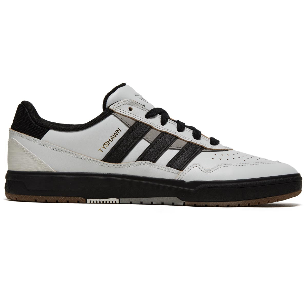 Adidas Tyshawn II Shoes - Crystal White/Black/Charcoal Solid Grey image 1