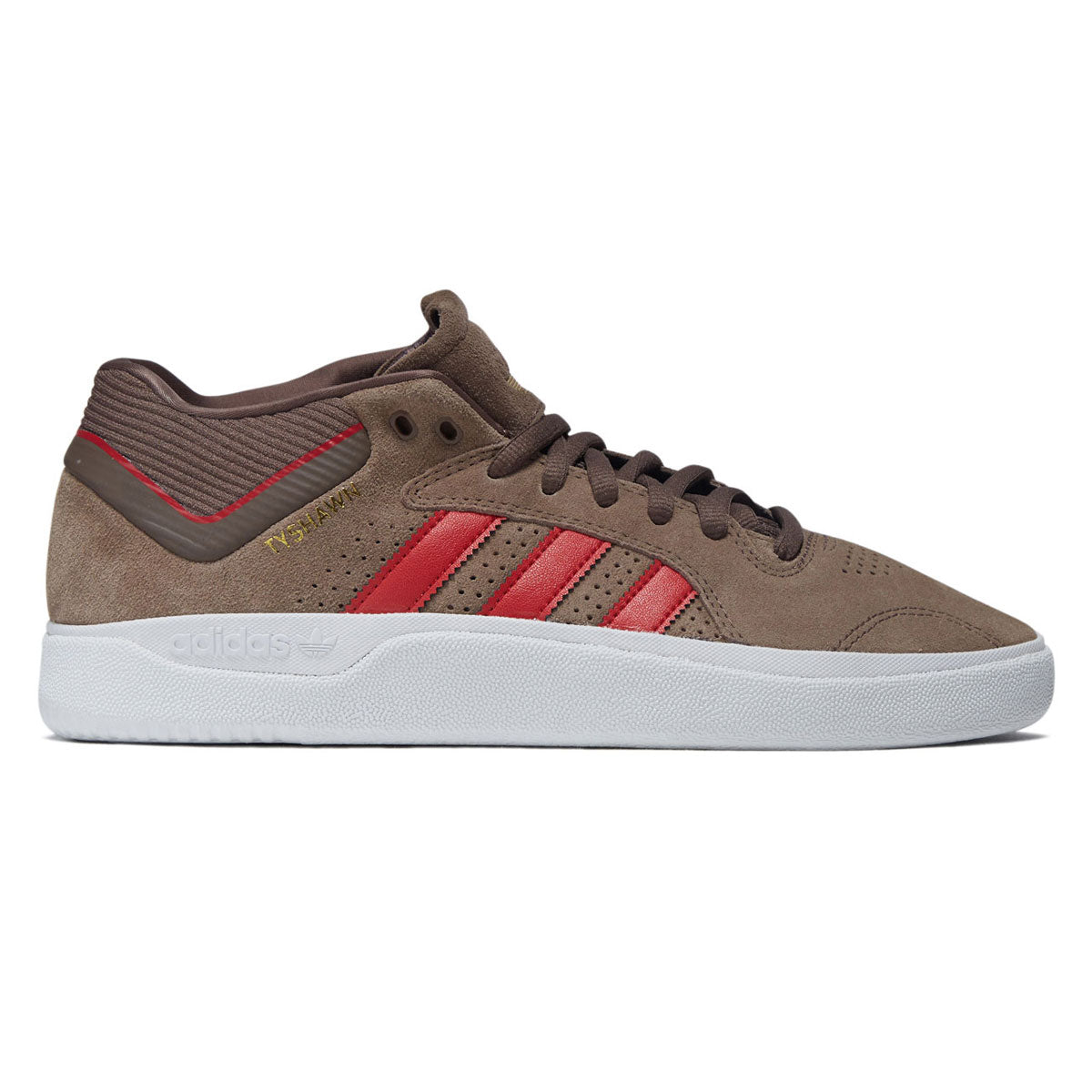 Adidas Tyshawn Shoes - Earth Strata/Collegiate Red/Ftwr White image 1