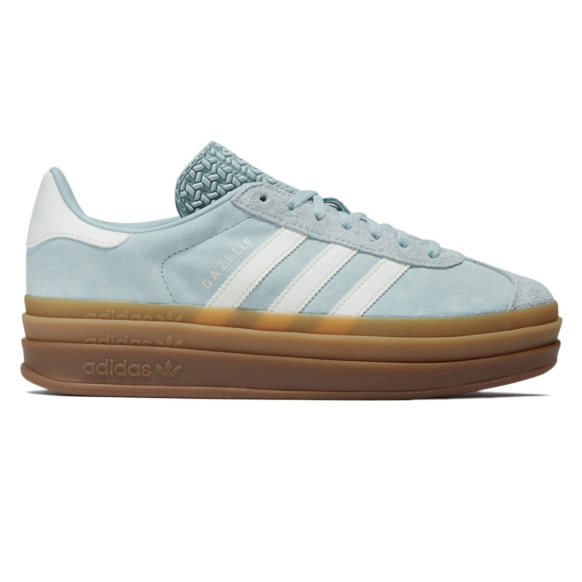 Adidas Womens Gazelle Bold Shoes - Ash Green/Off White/Gum image 1