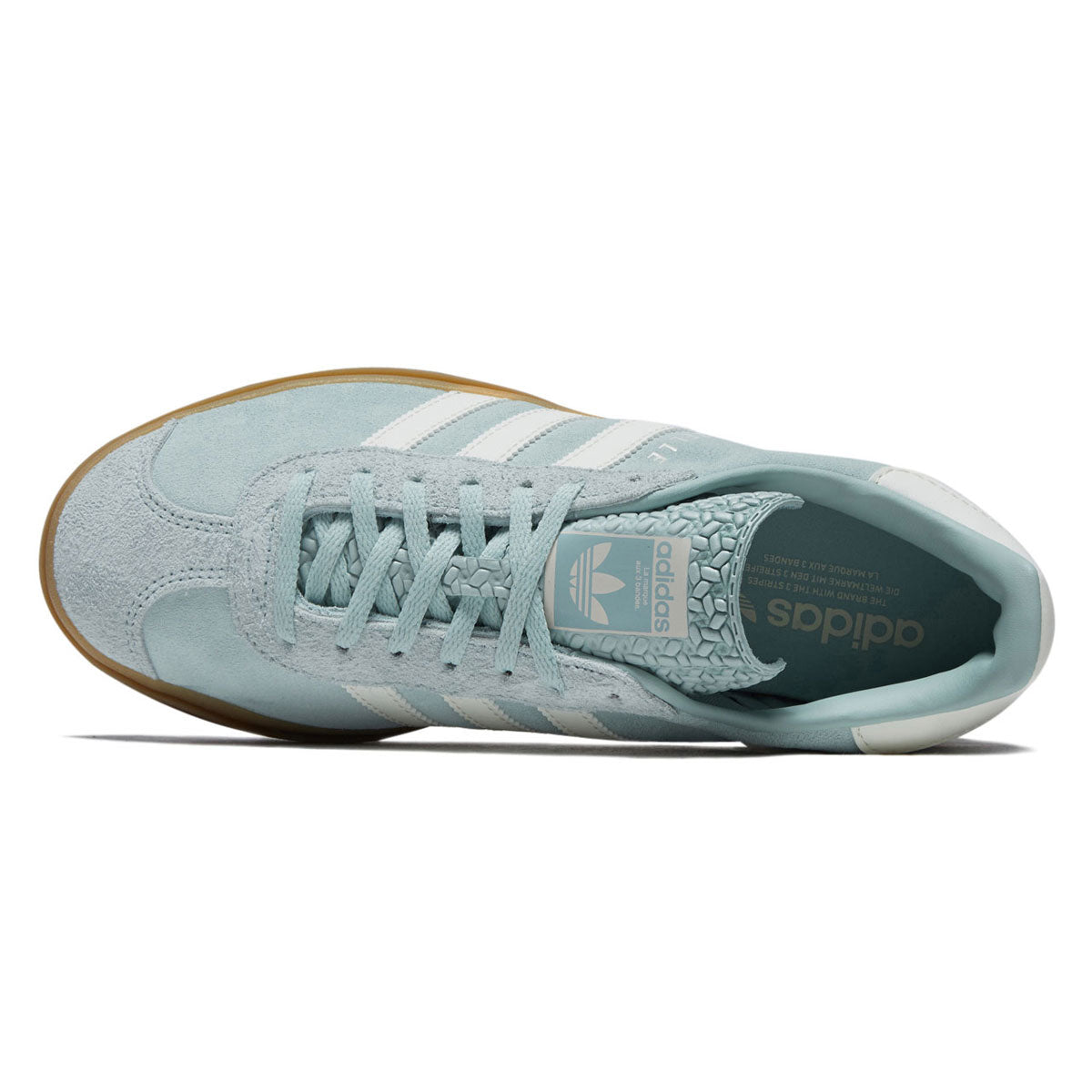 Adidas Womens Gazelle Bold Shoes - Ash Green/Off White/Gum image 3