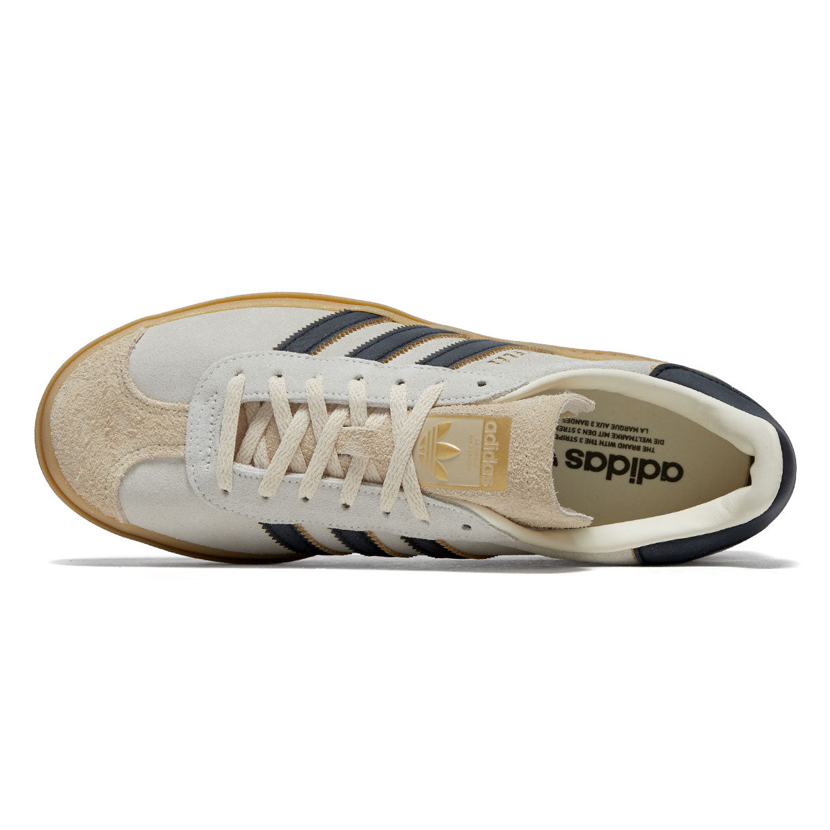 Adidas Womens Gazelle Bold Shoes - Cream White/Core Black/Sand Strata image 3