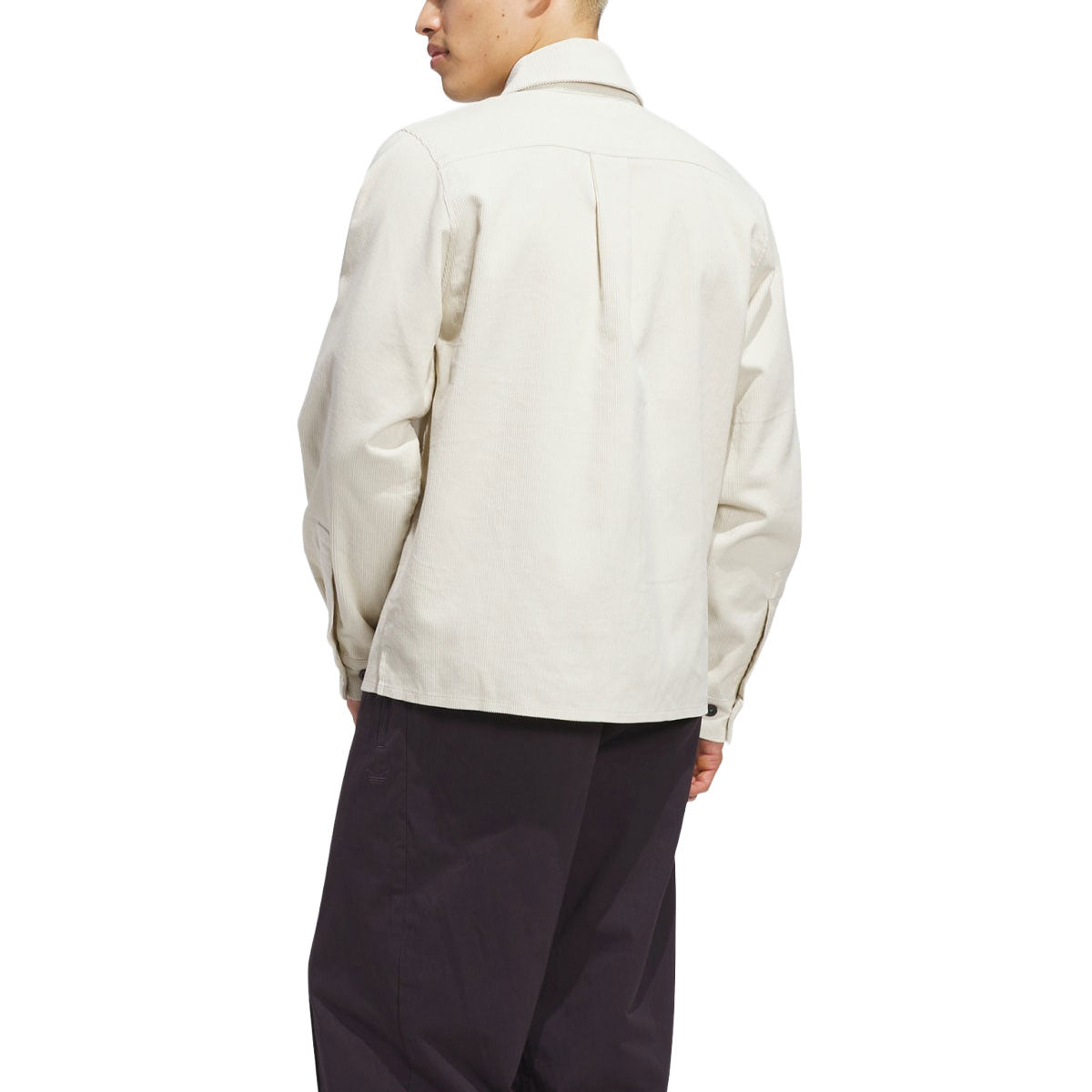 Adidas Shmoofoil Corduroy Long Sleeve Shirt - Aluminum/Shadow Red image 3