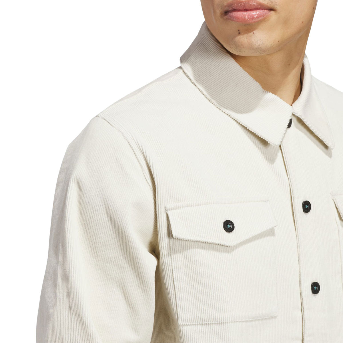 Adidas Shmoofoil Corduroy Long Sleeve Shirt - Aluminum/Shadow Red image 5