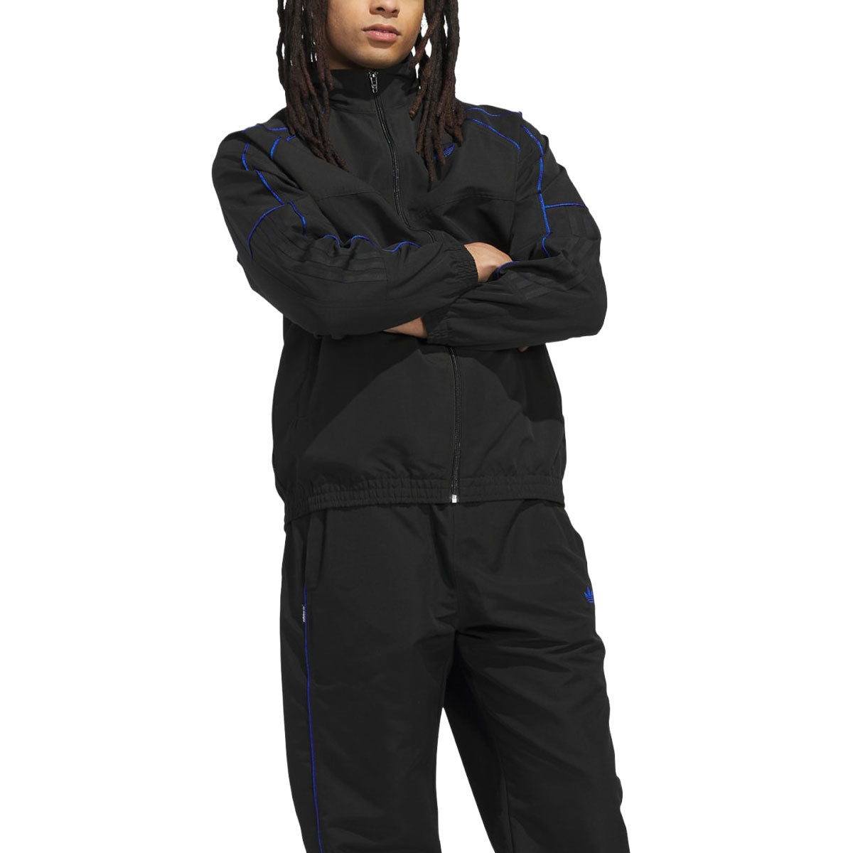 Adidas Skate Gazelle Premiere Track Jacket - Black/White/Royal Blue image 3