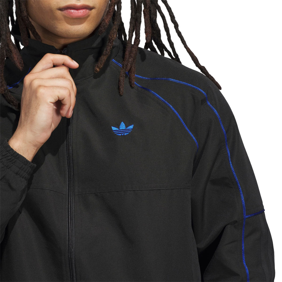 Adidas Skate Gazelle Premiere Track Jacket - Black/White/Royal Blue image 5
