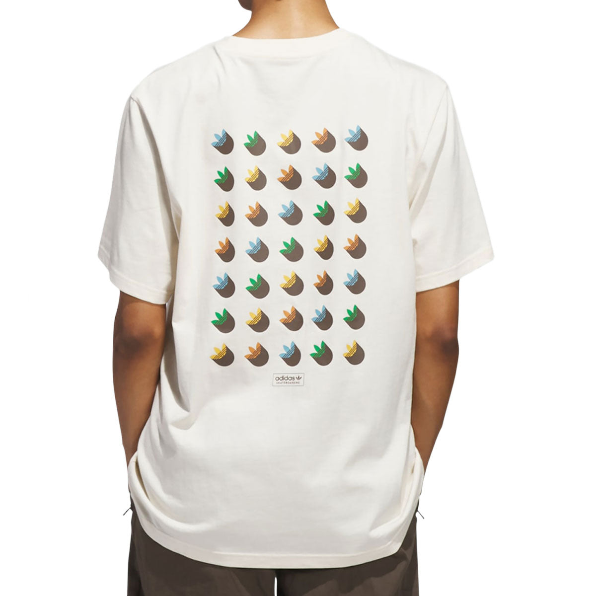 Adidas Skate Trefoil Shadow T-Shirt - Wonder White/Rust Orange image 4