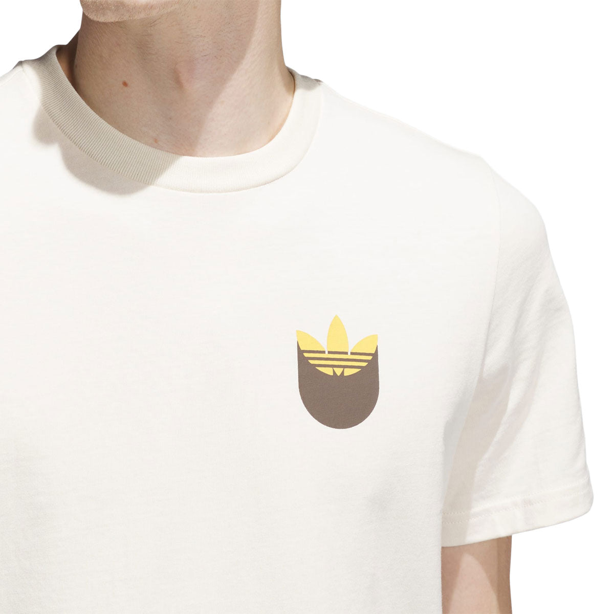 Adidas Skate Trefoil Shadow T-Shirt - Wonder White/Rust Orange image 5
