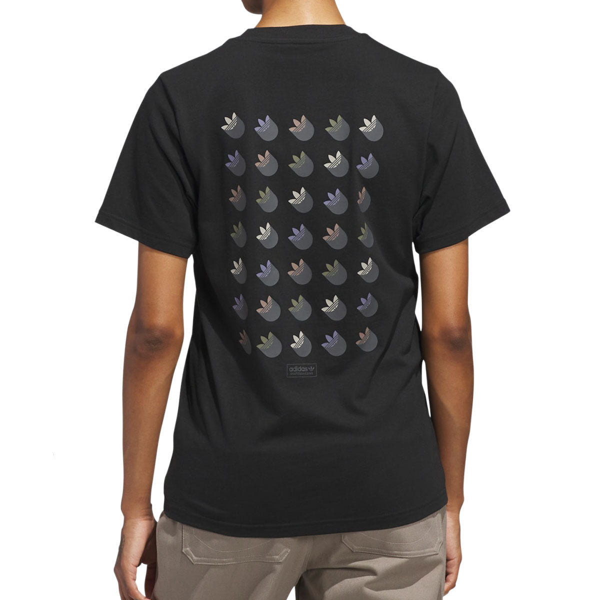 Adidas Skate Trefoil Shadow T-Shirt - Black/Olive Strata image 4