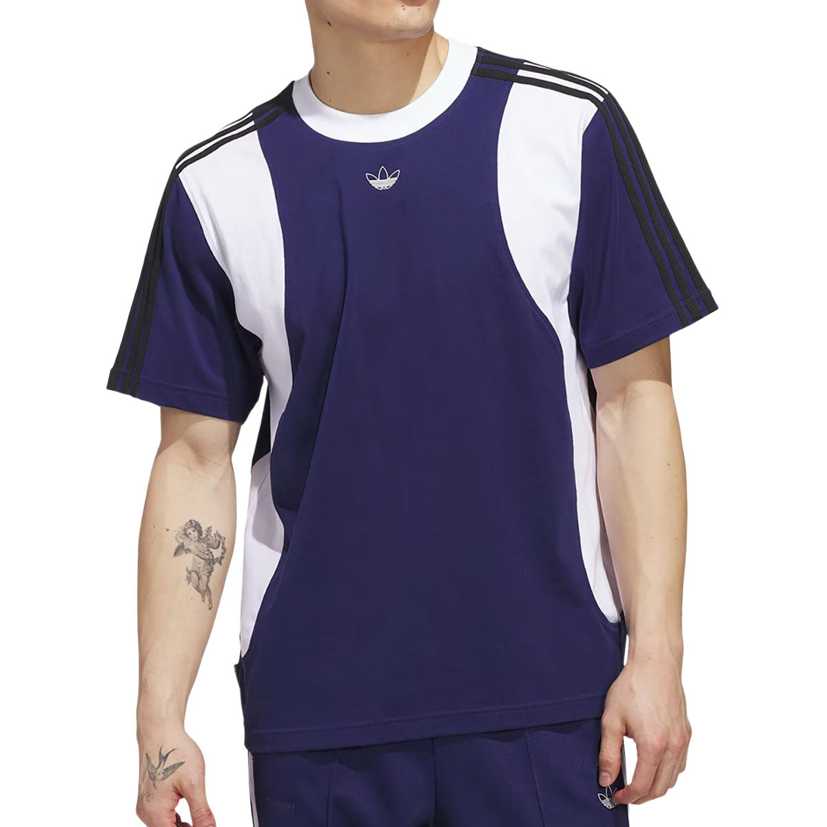 Adidas Tyshawn T-Shirt - Dark Blue/White/Black image 3