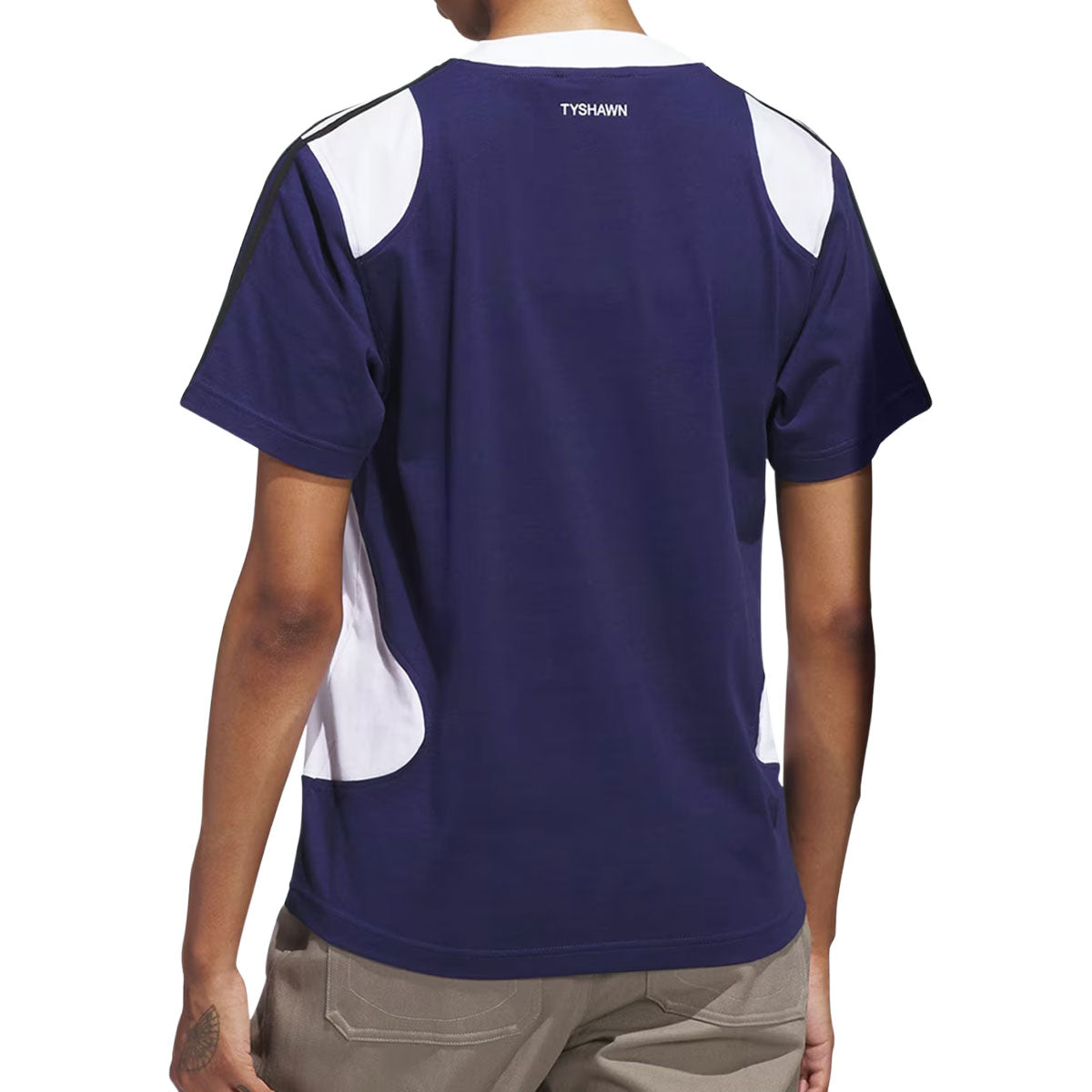 Adidas Tyshawn T-Shirt - Dark Blue/White/Black image 4