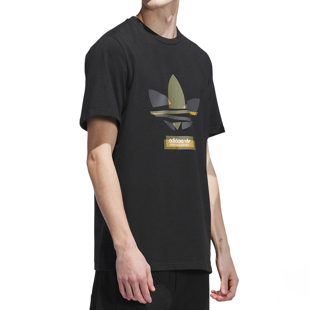 Adidas Skate Trefoil T-Shirt - Black/Olive Strata image 2