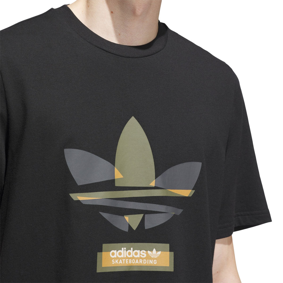 Adidas Skate Trefoil T-Shirt - Black/Olive Strata image 4