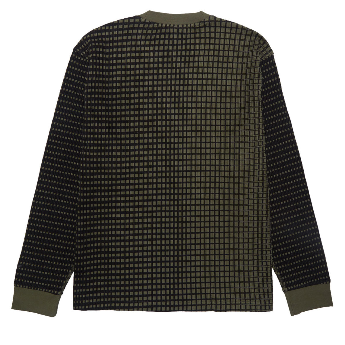 Adidas Waffle Knit Camo Long Sleeve Thermal Shirt - Olive Strata/Black image 2