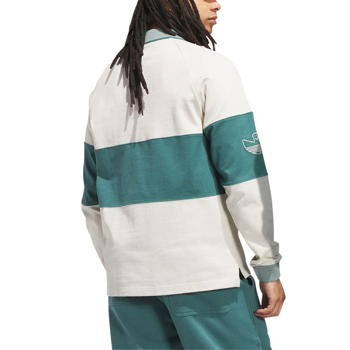 Adidas Shmoofoil Heavyweight Long Sleeve Rugby Shirt - Aluminum/Preloved Violet image 3