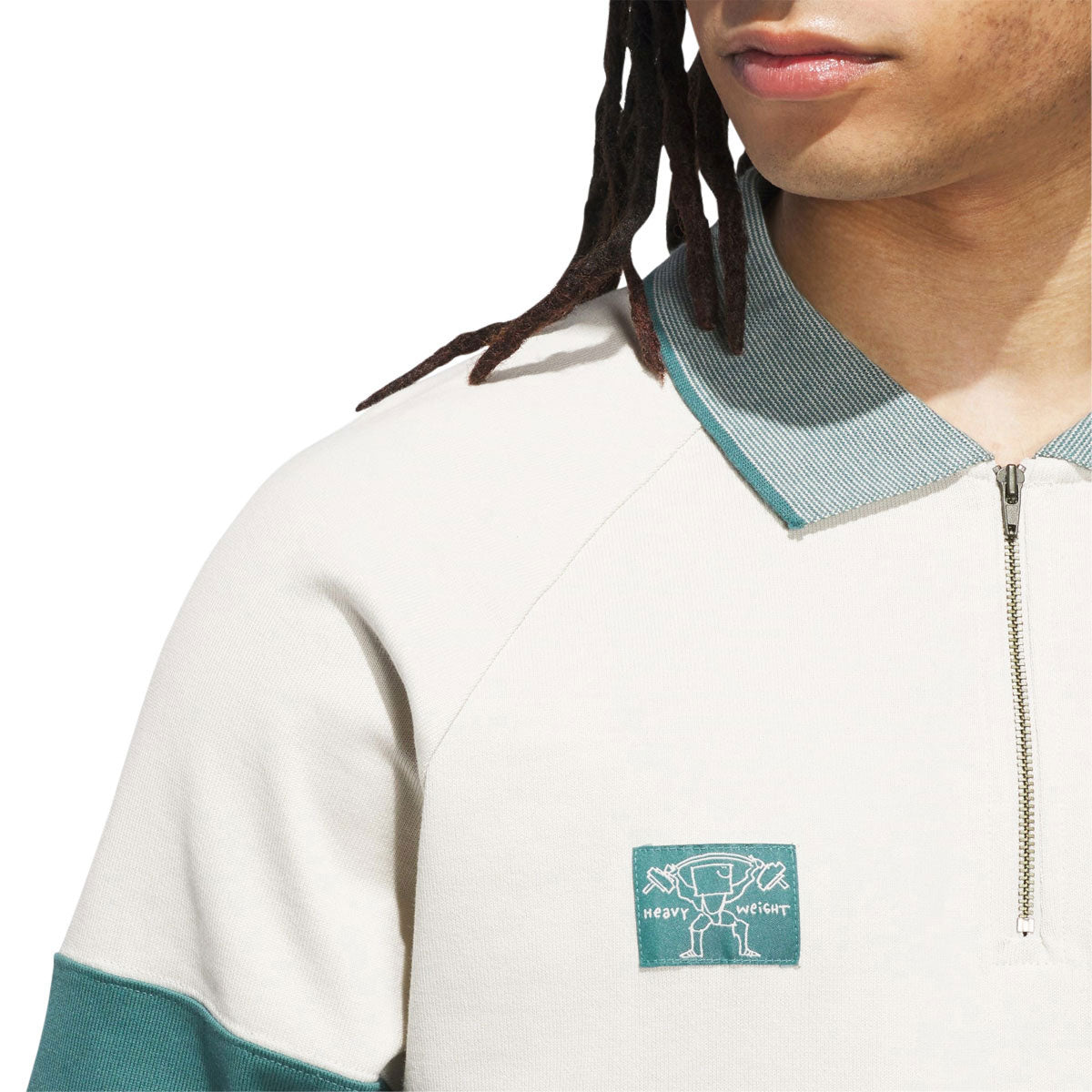 Adidas Shmoofoil Heavyweight Long Sleeve Rugby Shirt - Aluminum/Preloved Violet image 4