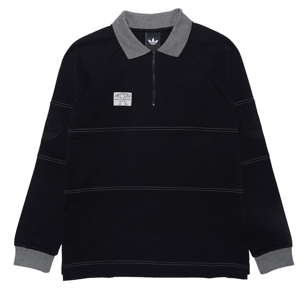 Adidas Shmoofoil Heavyweight Long Sleeve Rugby Shirt - Black/Aluminum image 1