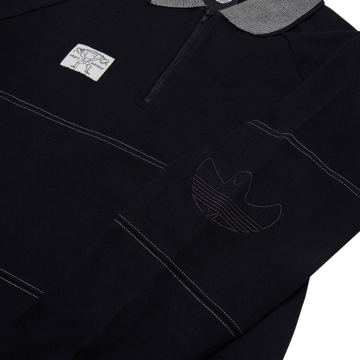 Adidas Shmoofoil Heavyweight Long Sleeve Rugby Shirt - Black/Aluminum image 3