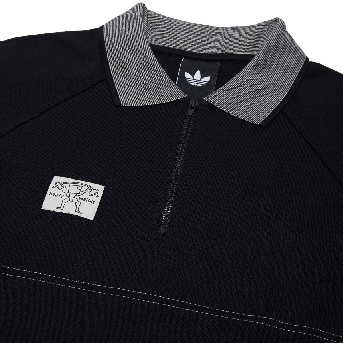 Adidas Shmoofoil Heavyweight Long Sleeve Rugby Shirt - Black/Aluminum image 4