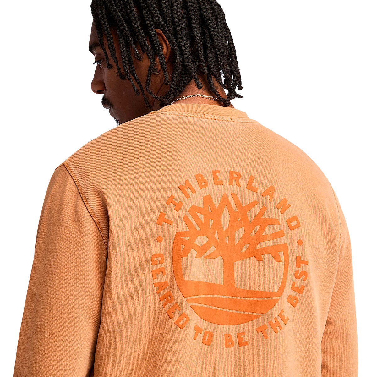 Timberland Garment Dye Back Graphic Crew Neck Sweatshirt - Umber image 3