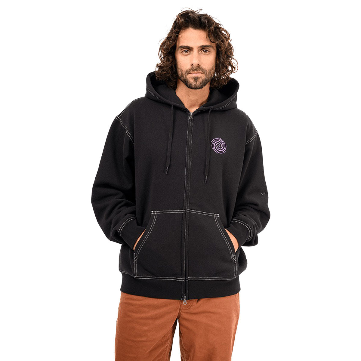 Vans Skate Swirl Zip Hoodie - Black image 2