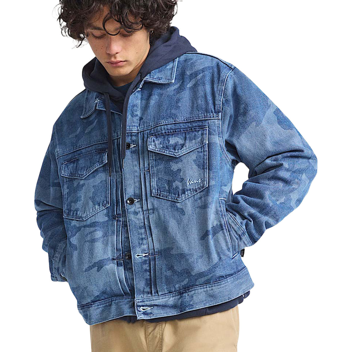 Vans Camo Denim Trucker Jacket - Stonewash Blue image 1