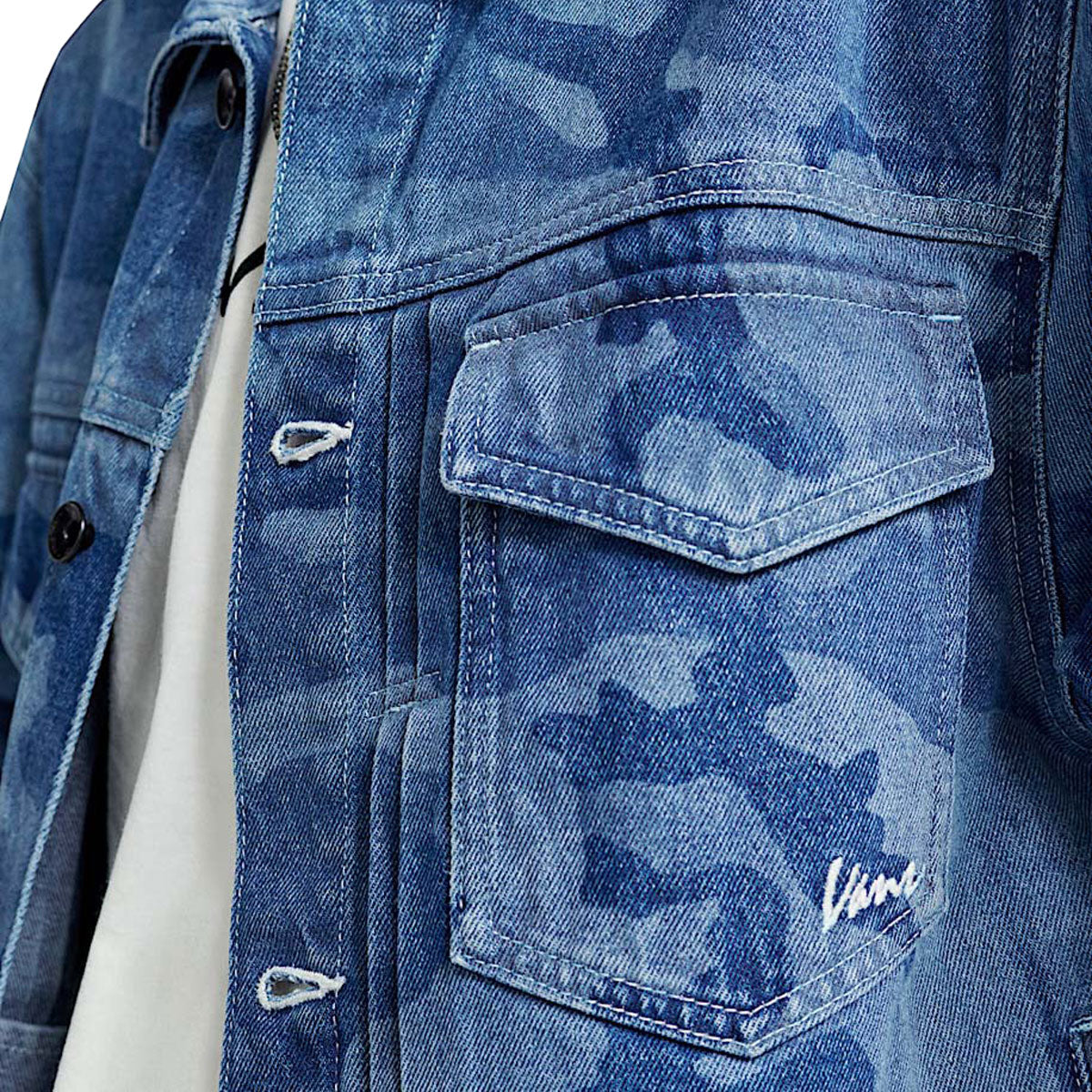 Vans Camo Denim Trucker Jacket - Stonewash Blue image 3
