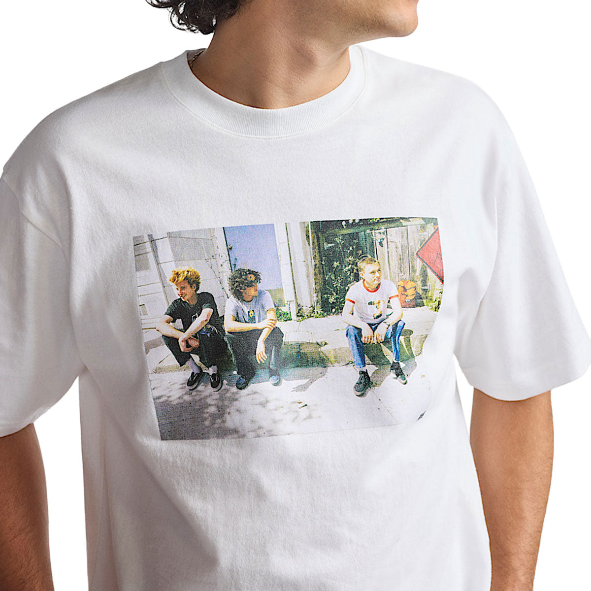 Vans Skate x Atiba Haze Curb Crew T-Shirt - White image 4