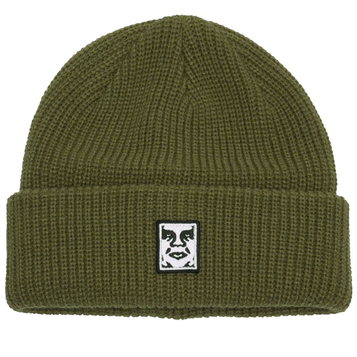 Obey Mid Icon Patch Cuff Beanie - Dull Army image 1