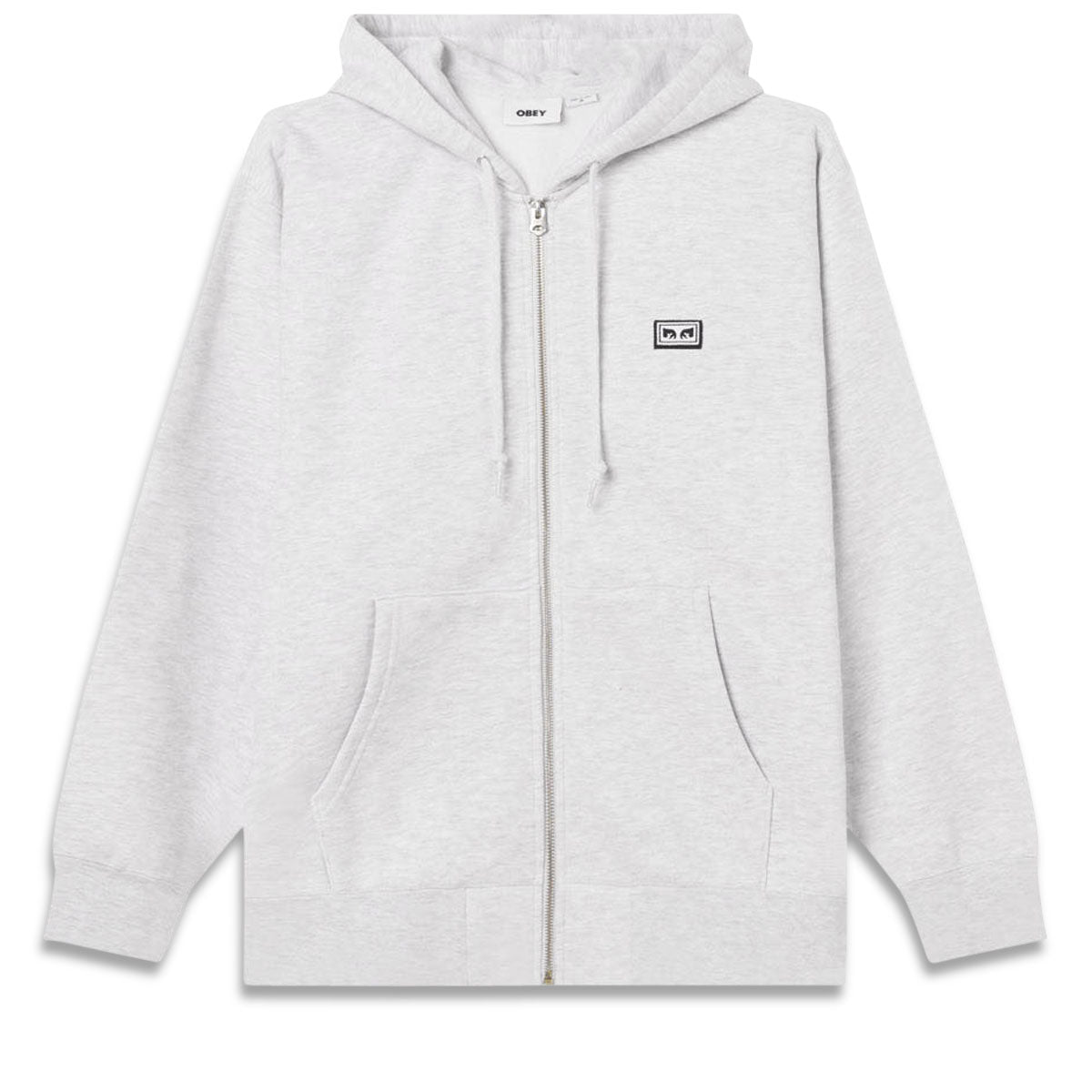 Obey Established Works Eyes Zip Hoodie - Ash Grey image 1