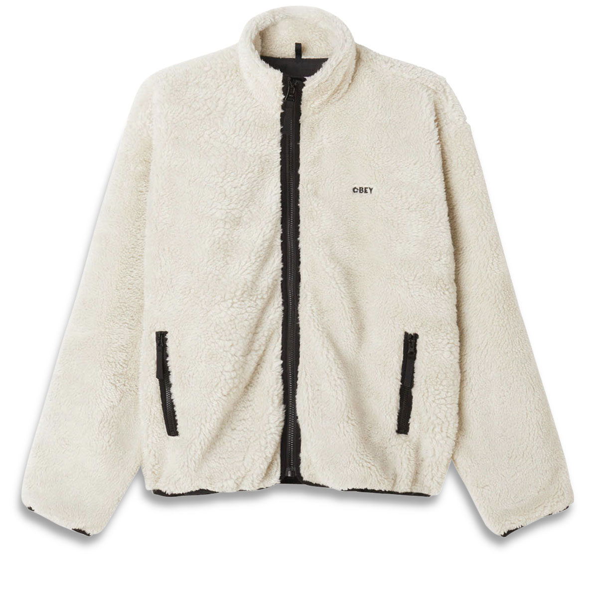 Obey Icon Face Sherpa Jacket - Unbleached image 1