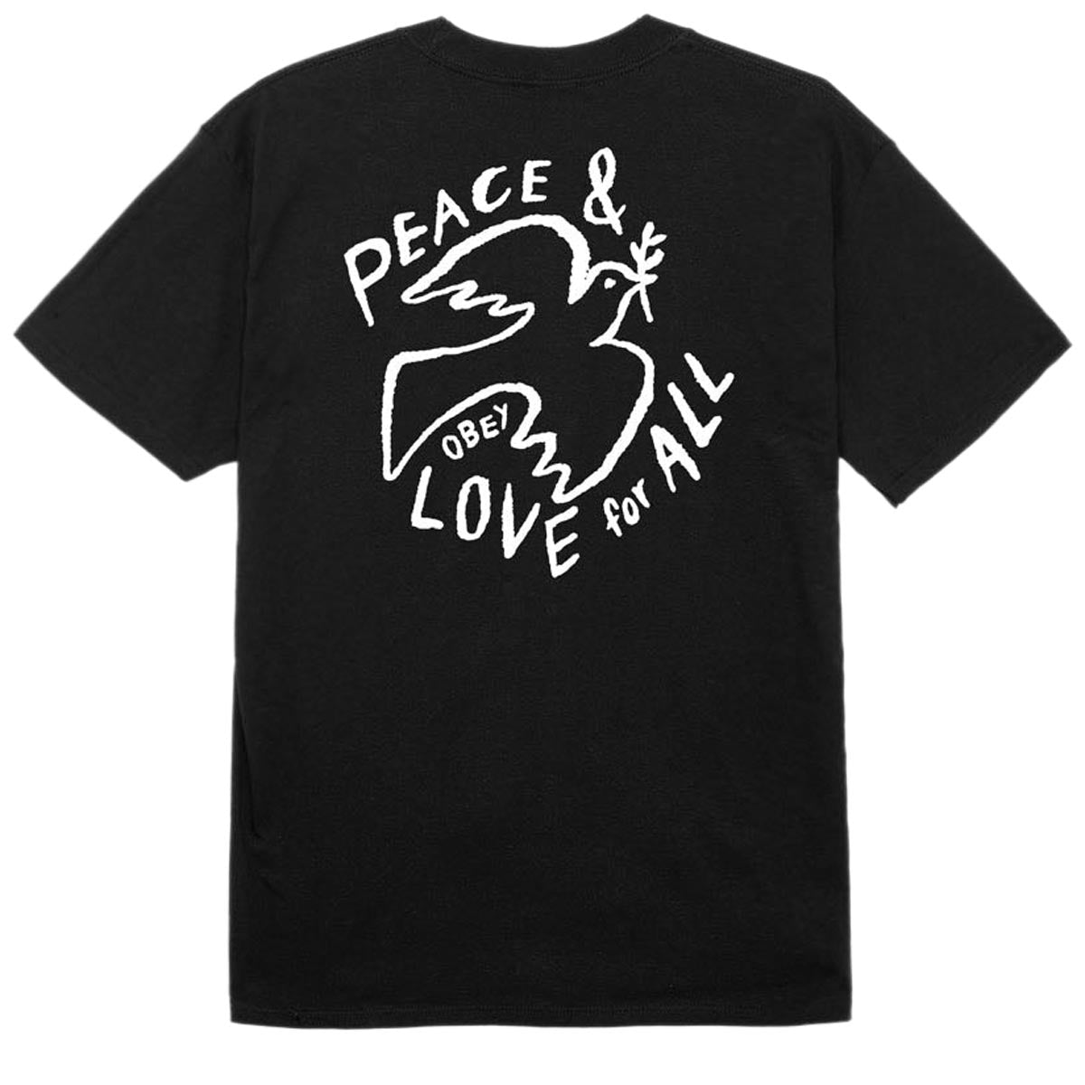 Obey Peace & Love For All T-Shirt - Black image 1