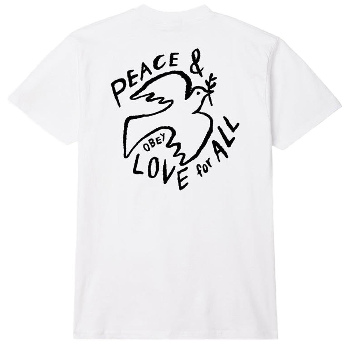 Obey Peace & Love For All T-Shirt - White image 1