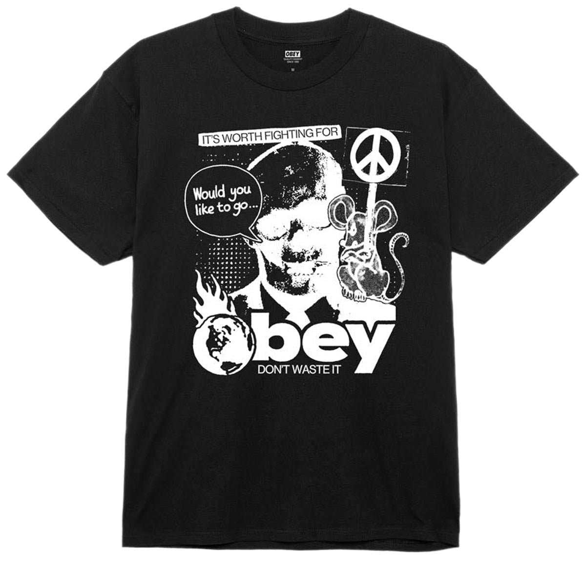 Obey Don't Waste It T-Shirt - Black image 1