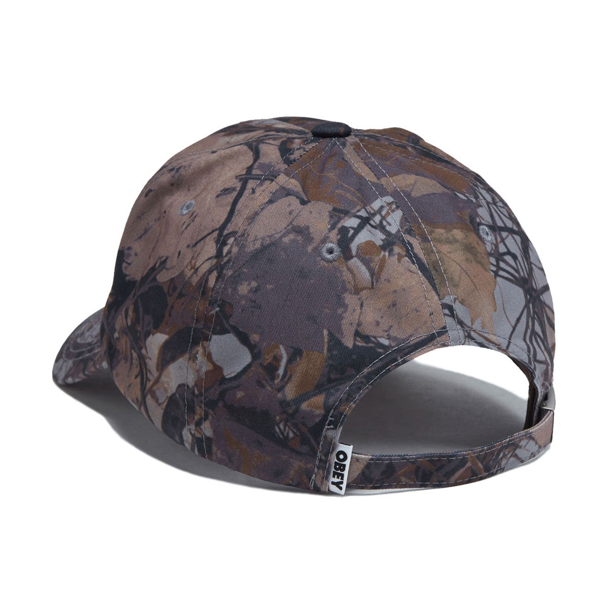 Obey Oval 5 Panel Strapback Hat - Fence Camo Multi image 2
