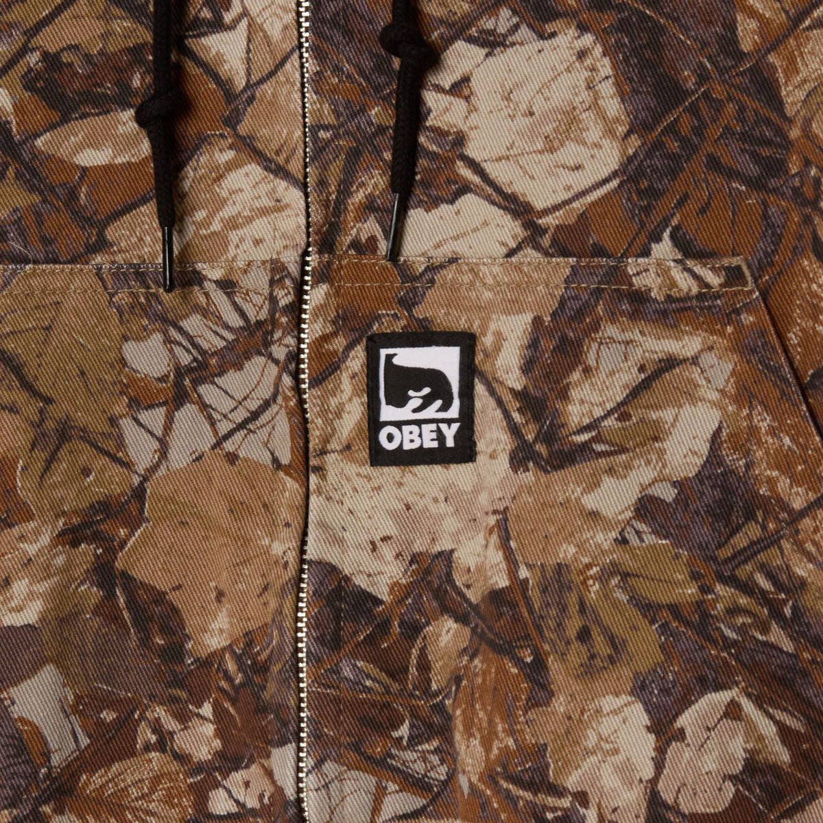 Obey Glen Zip Up Jacket - Fence Camo Multi image 3