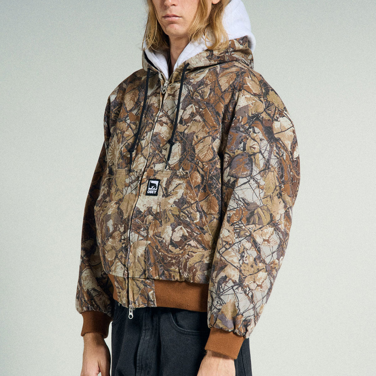 Obey Glen Zip Up Jacket - Fence Camo Multi image 4