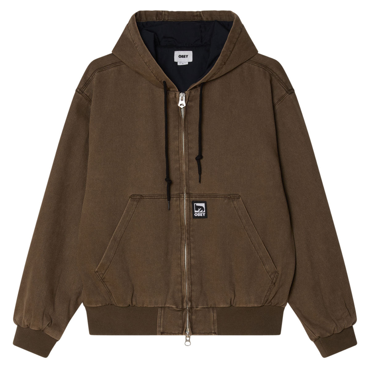 Obey Glen Zip Up Jacket - Wren Faded Wash image 1