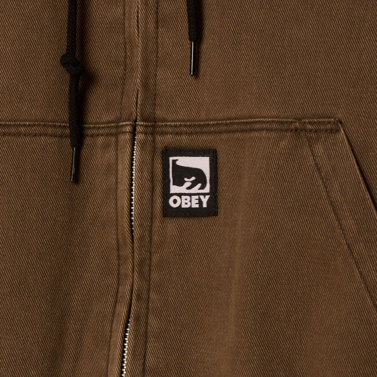 Obey Glen Zip Up Jacket - Wren Faded Wash image 3