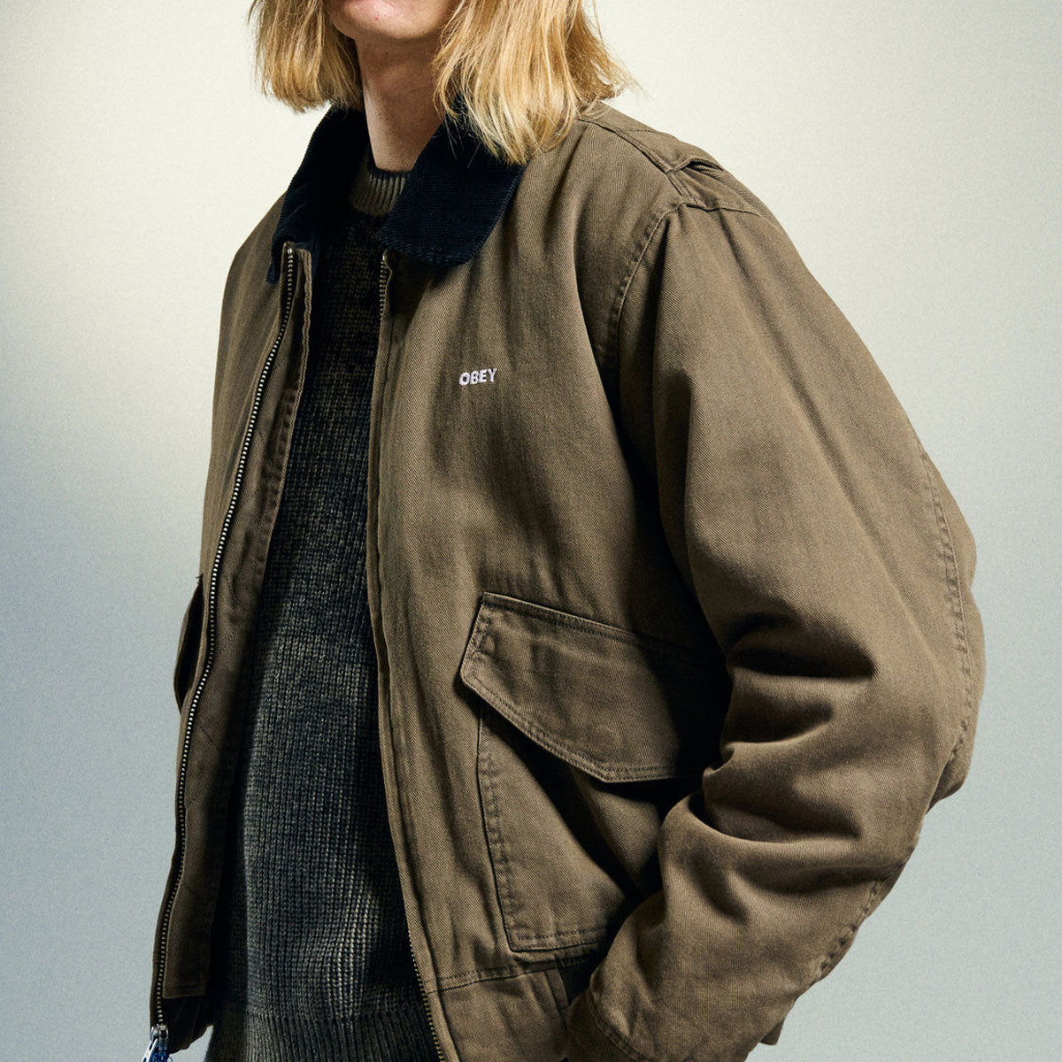 Obey Fade Wash Cwu Jacket - Wren Faded Wash image 4