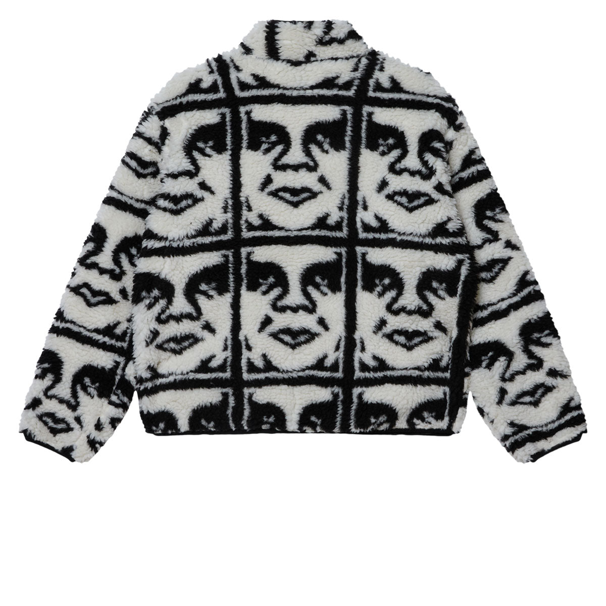 Obey Repeated Icon Sherpa Jacket - Black Multi image 2